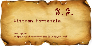 Wittman Hortenzia névjegykártya